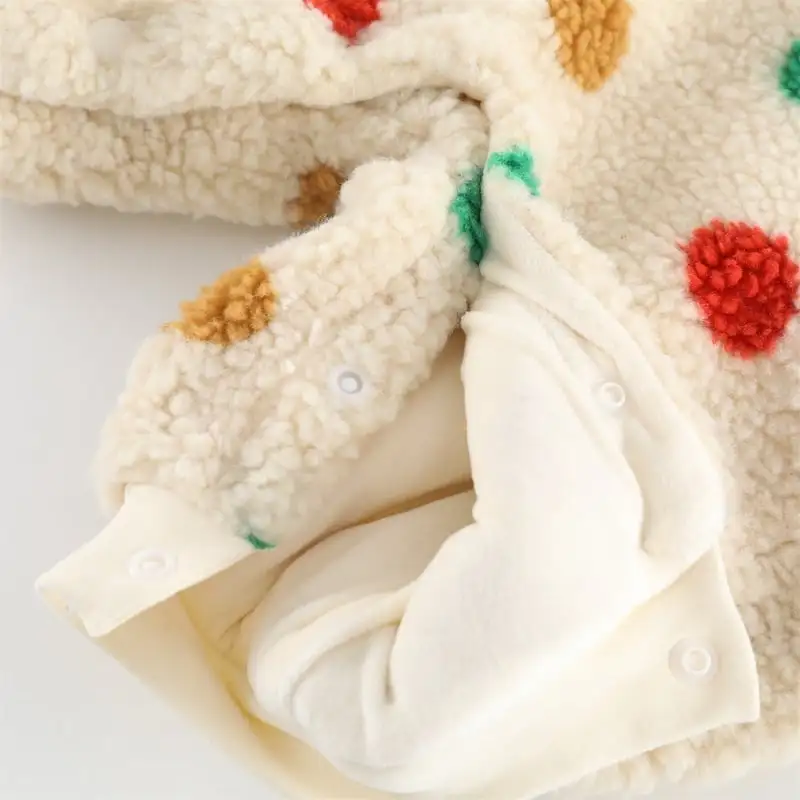 【66-100cm】暖かいカラフルドットオールインワン