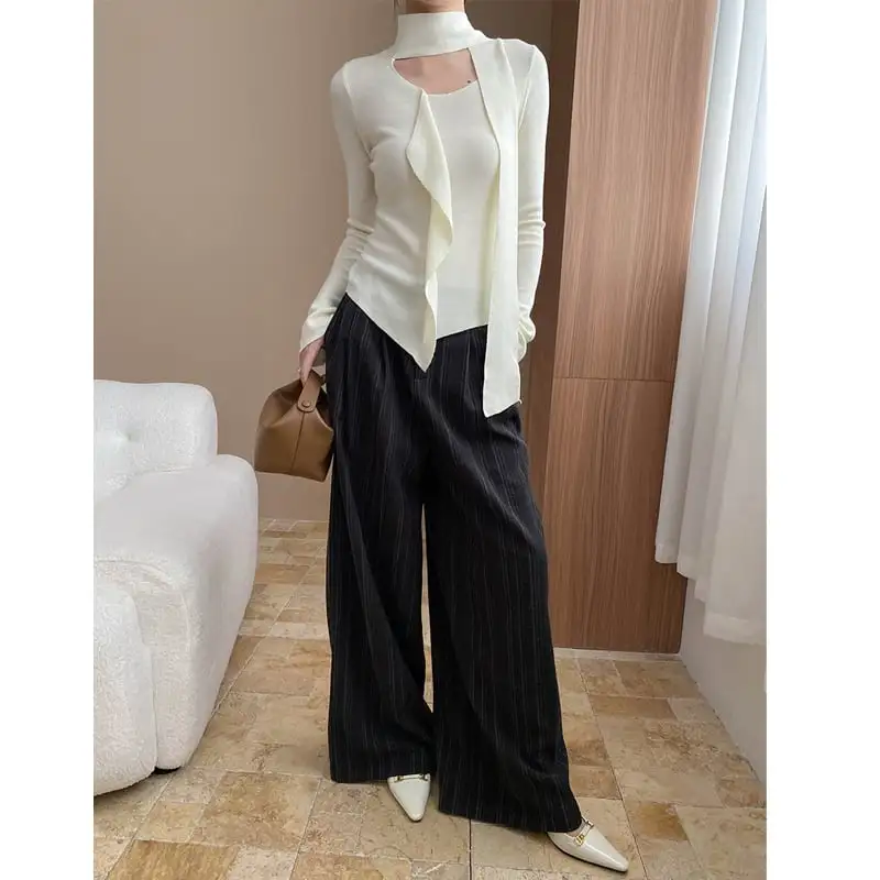 トップス ニット 4色展開 長袖 スピーカースリーブ