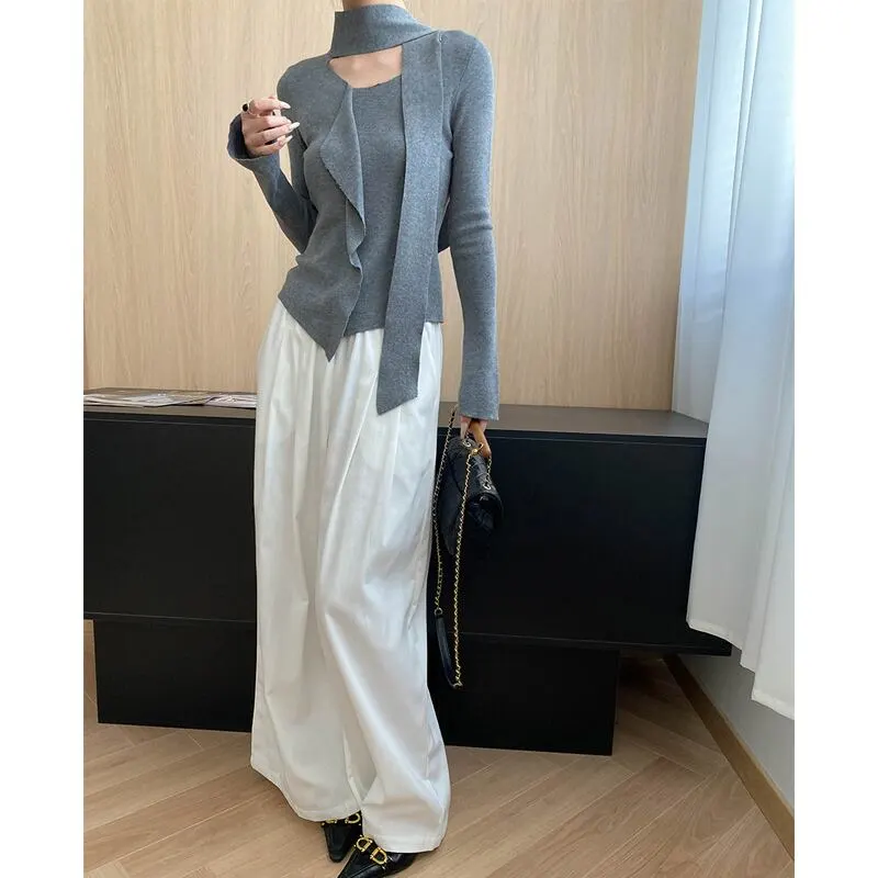 トップス ニット 4色展開 長袖 スピーカースリーブ