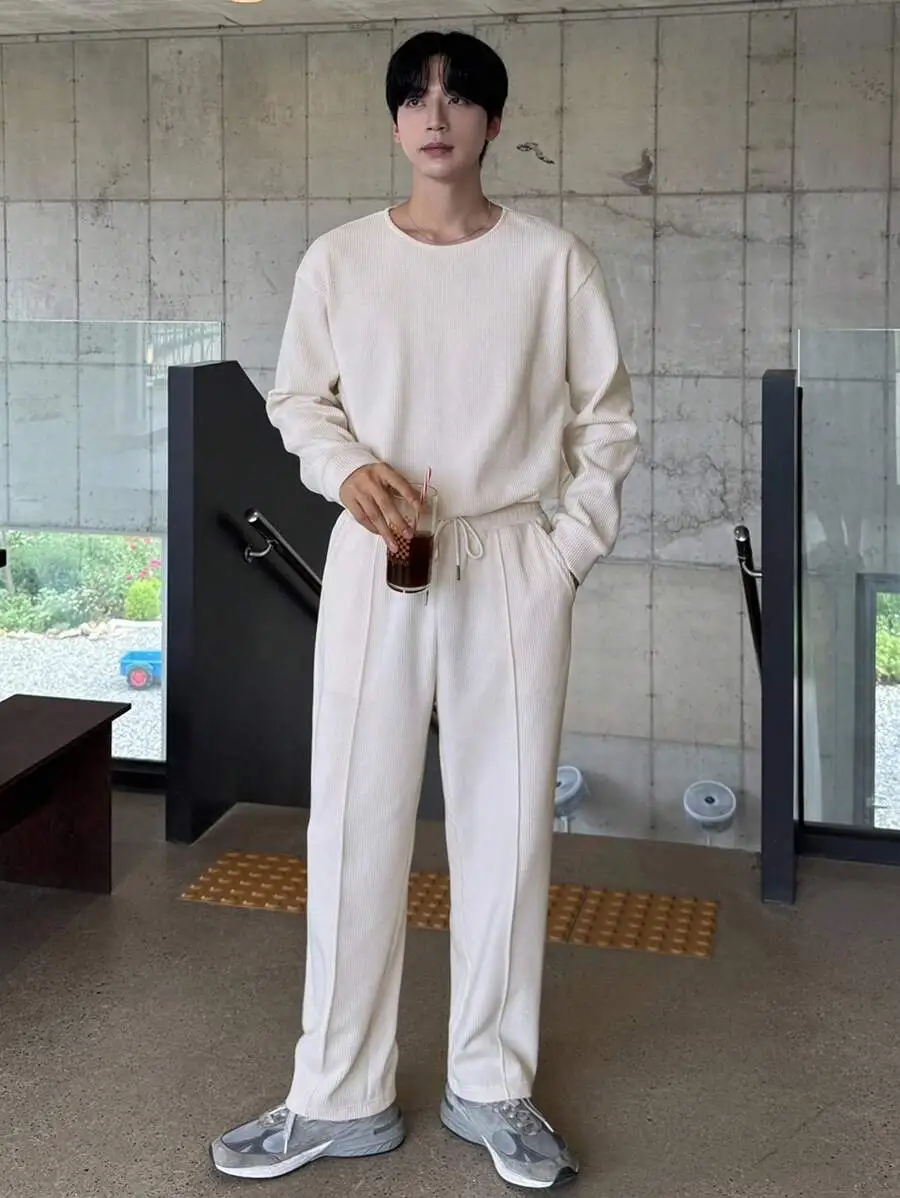 無地 テクスチャ  ストリートスタイル メンズ Tシャツセット