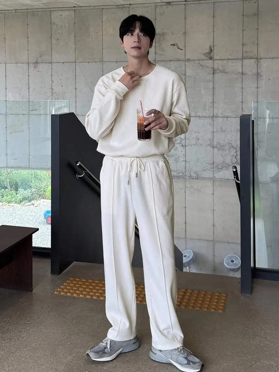 無地 テクスチャ  ストリートスタイル メンズ Tシャツセット