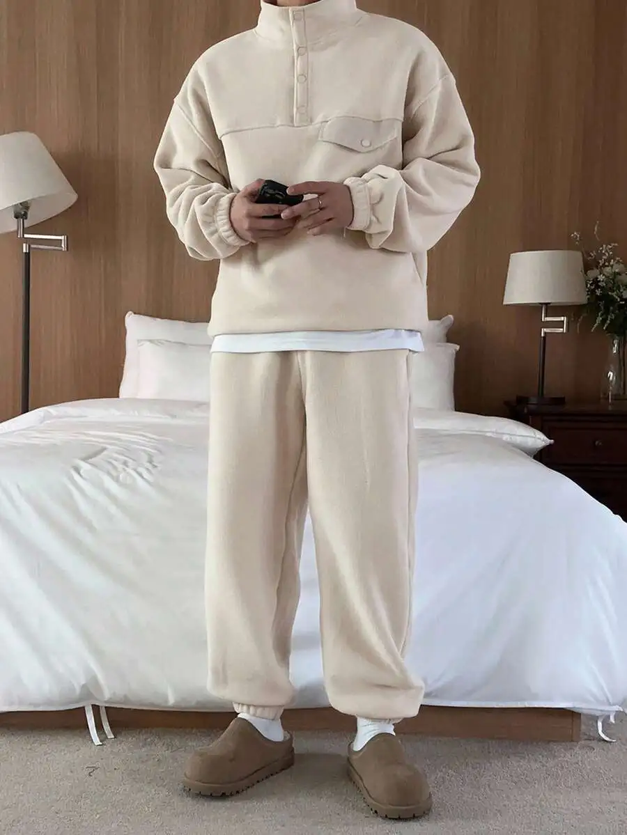 ハーフジップパーカー ドローストリングパンツ セット