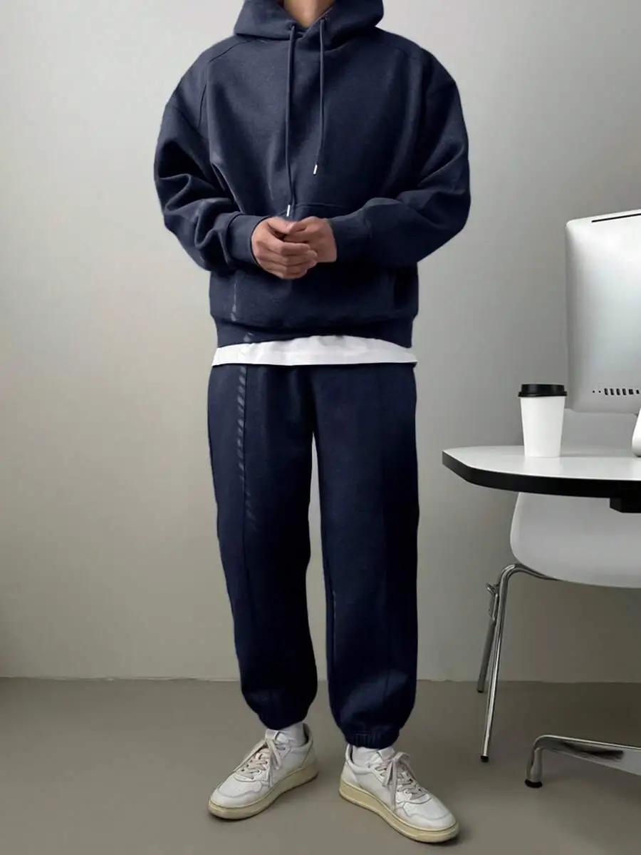 メンズ ネイビー 厚手 スウェットシャツセット