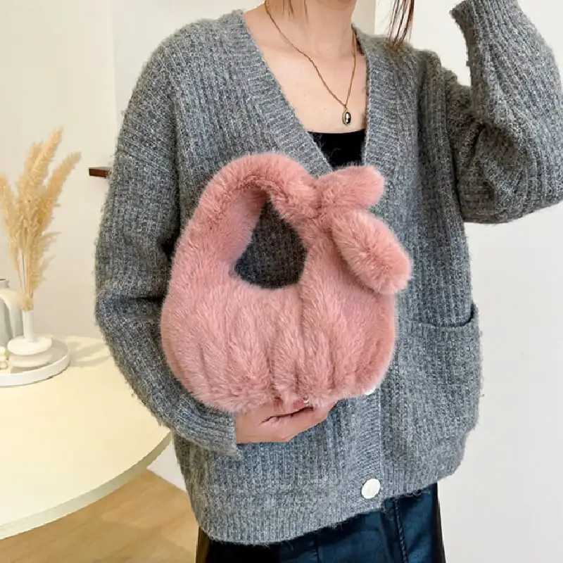 バッグ 5色展開 無地 可愛い ピンク ライトベージュ ブラック グレー グリーン