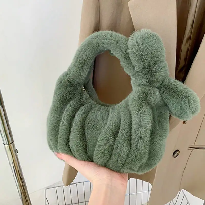 バッグ 5色展開 無地 可愛い ピンク ライトベージュ ブラック グレー グリーン