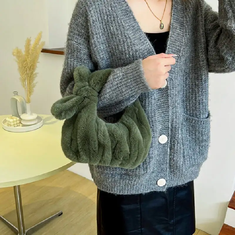 バッグ 5色展開 無地 可愛い ピンク ライトベージュ ブラック グレー グリーン