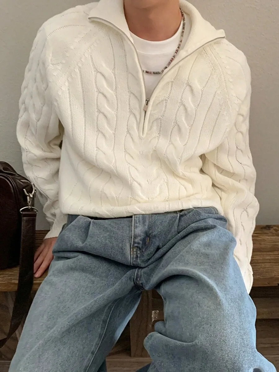 ベージュ 無地 カジュアル デイリー ニットセーター