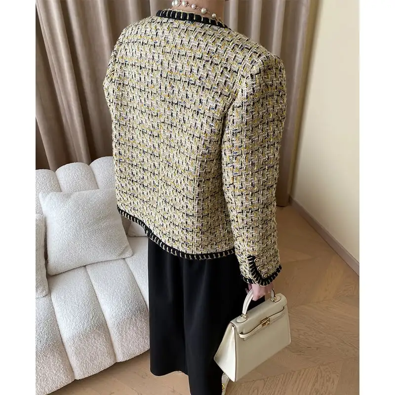 アウター ジャケット ツイード織り 配色 流行兆し 長袖