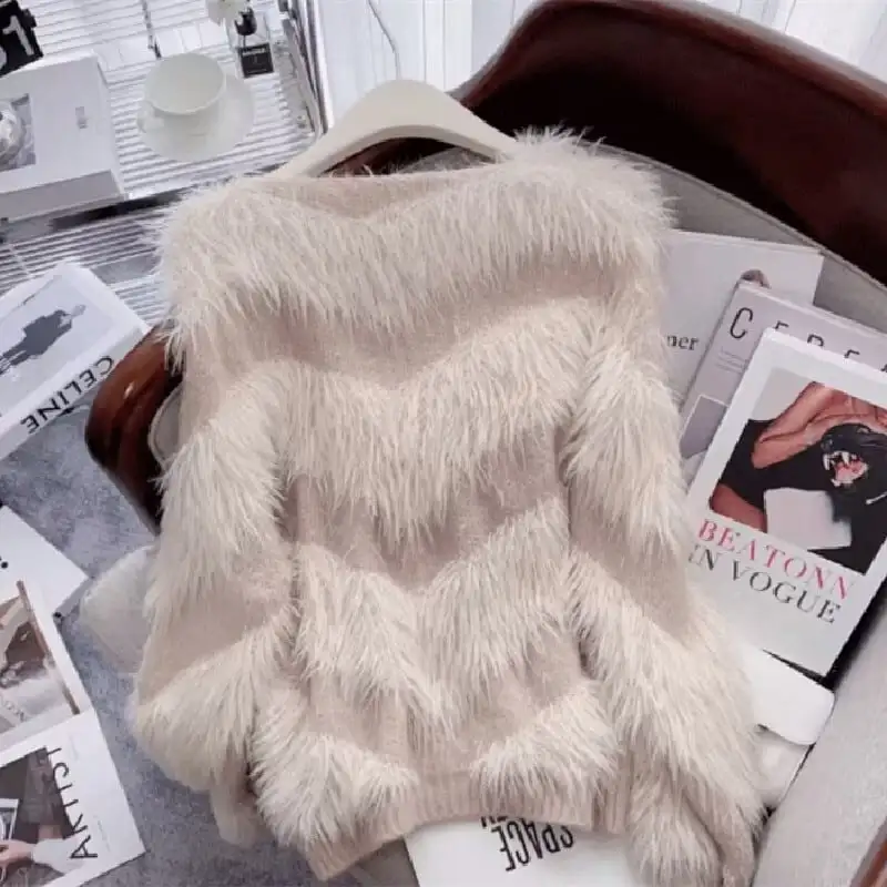 トップス セーター 4色展開 長袖 グレーパープル ホワイト ダークベージュ ピンク