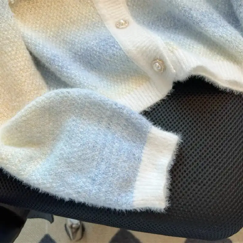 トップス セーター 配色 シンプル 蝶結び