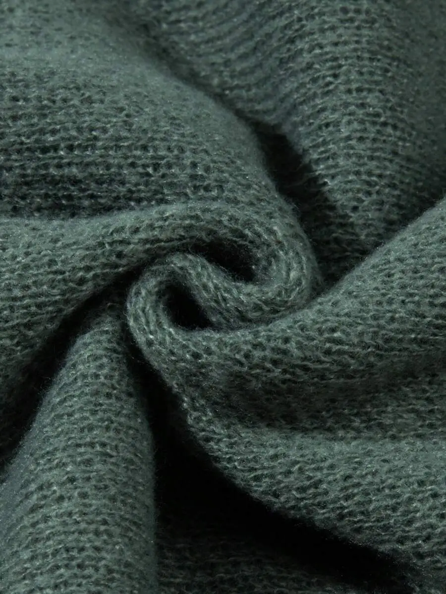 無地 長袖 カジュアル クルーネック プルオーバー 軽量 ニット セーター