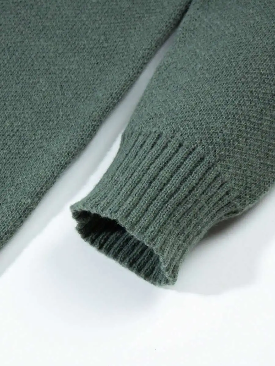 無地 長袖 カジュアル クルーネック プルオーバー 軽量 ニット セーター