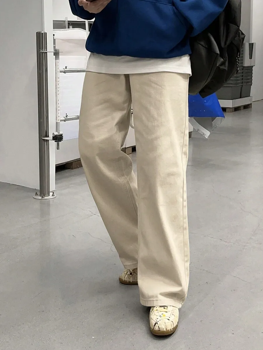 メンズ 無地 カジュアル 履きやすい ジーンズ