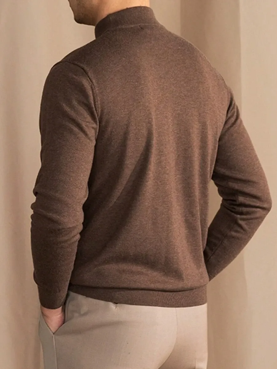 メンズ 無地 カジュアル タートルネック 長袖 プルオーバー セーター