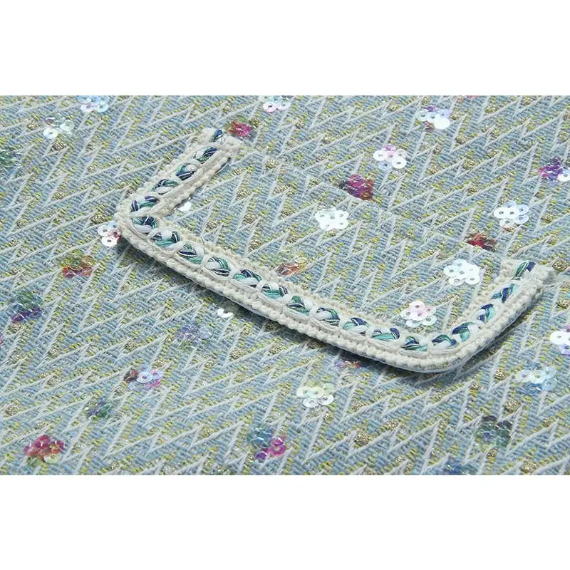 セットアップ テクスチャがいい 高品質 ツイード スパンコール 一 アウター+スカート