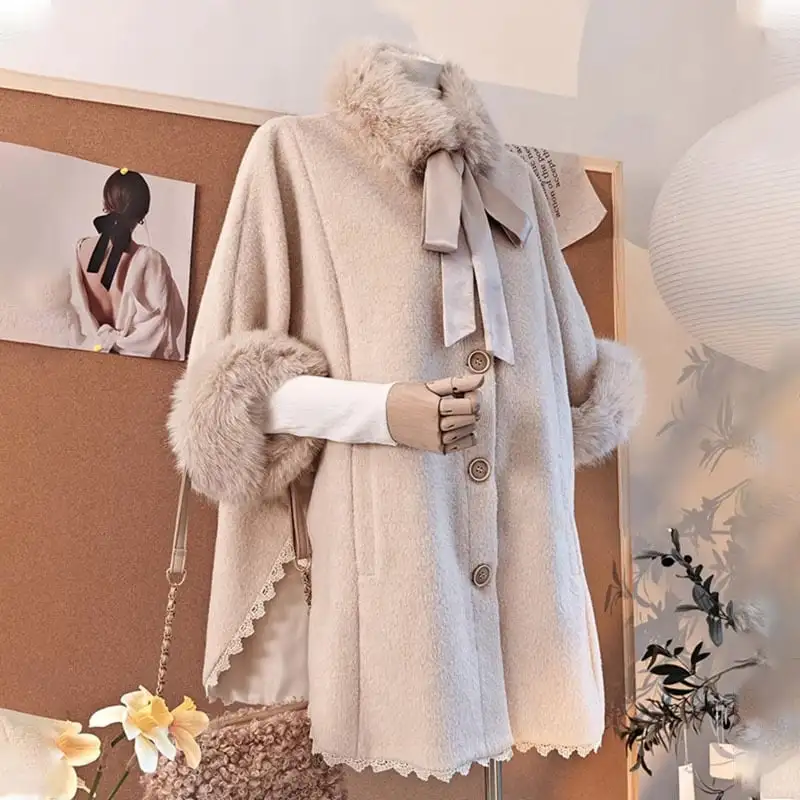 アウター コート 七分袖 リボン シングルブレスト エレガント