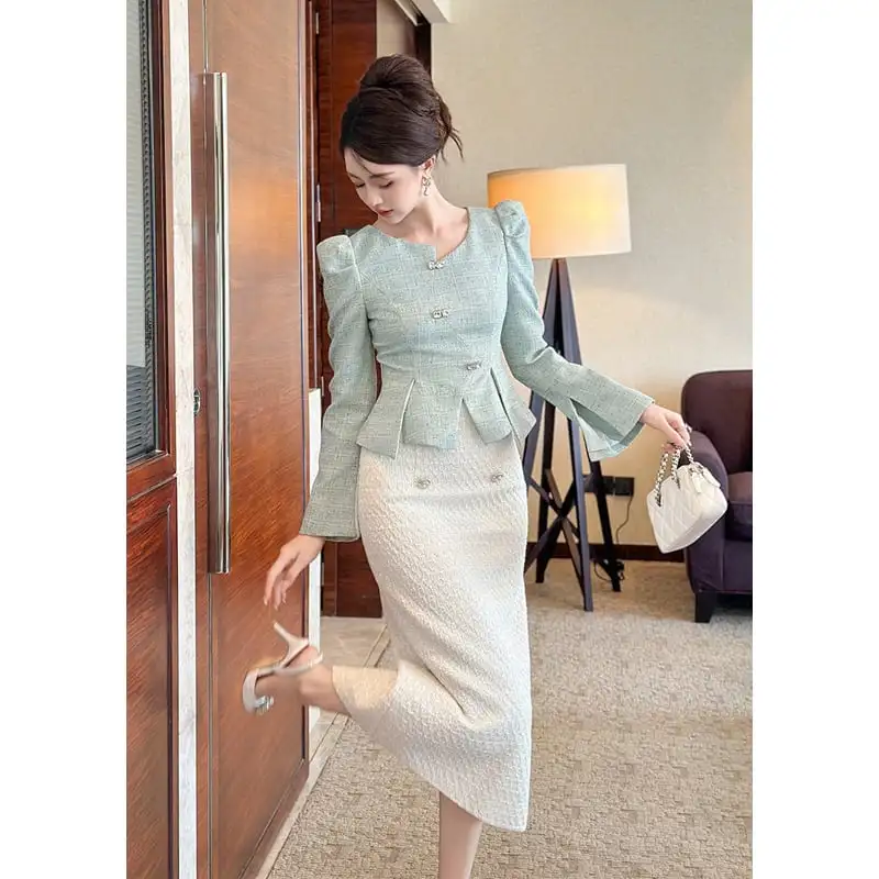 トップス スピーカースリーブ スリット 長袖 エレガント