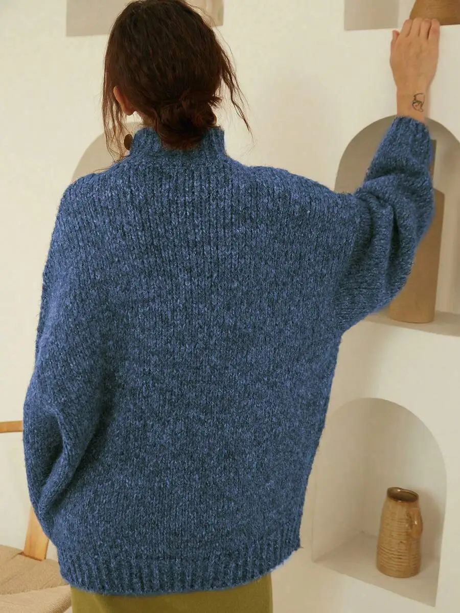 エレガント 厚手 ニット ハイネック 長袖 セーター