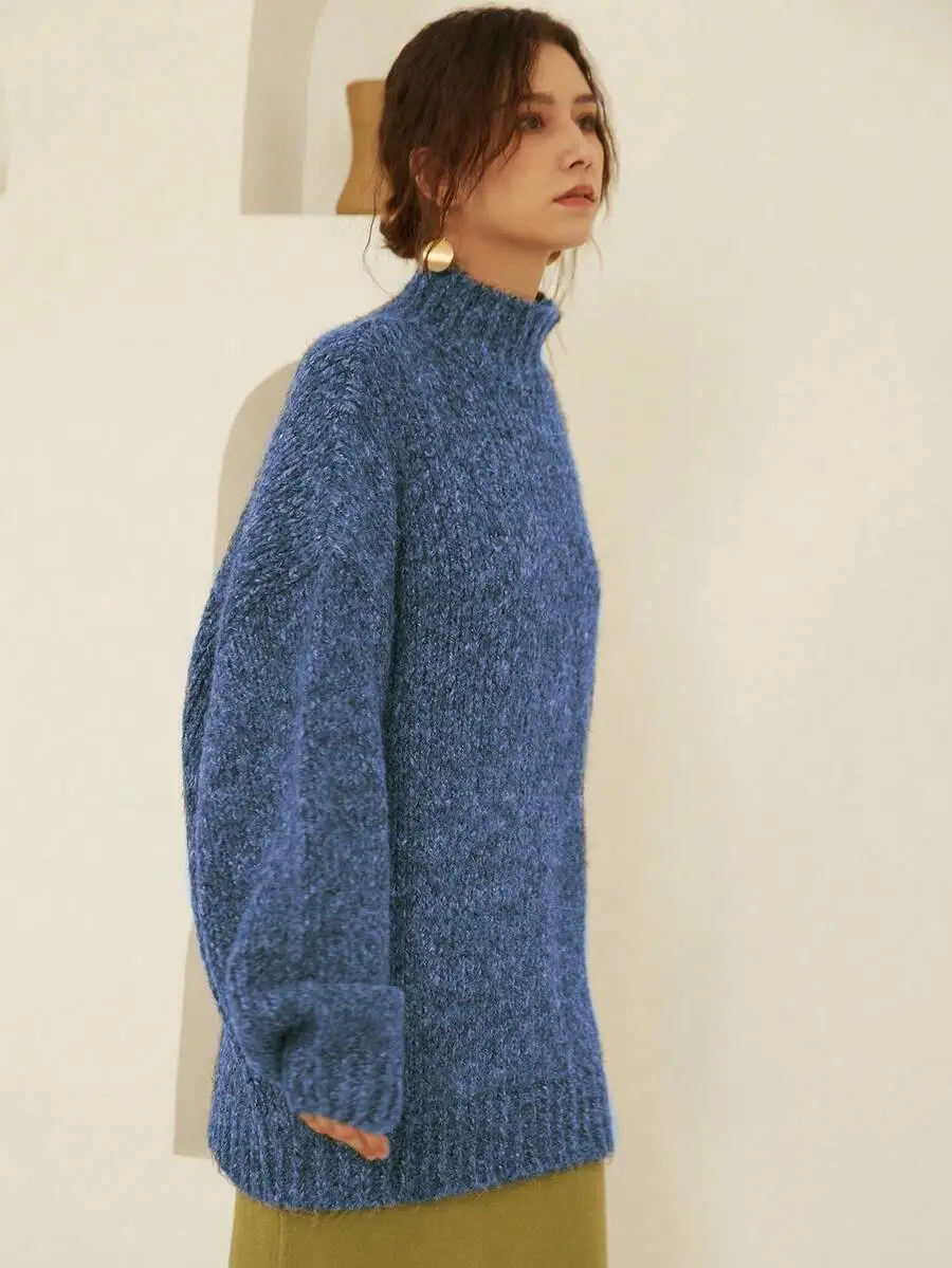 エレガント 厚手 ニット ハイネック 長袖 セーター