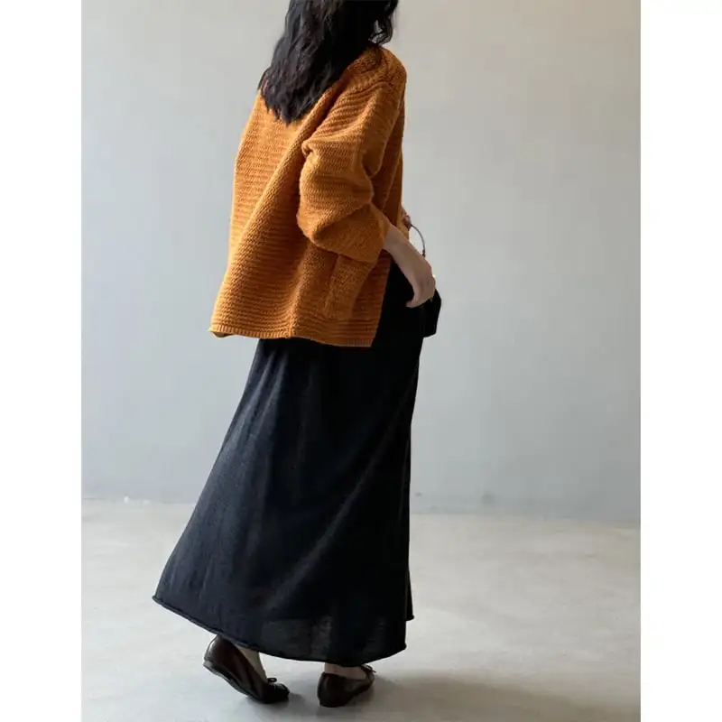 3colors ゆったり Vネック ニット カーディガンセット タンクトップ付き