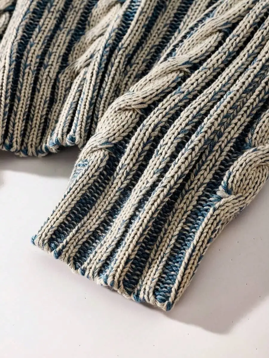 レトロ ラウンドネック プルオーバー ストリートウェア セーター