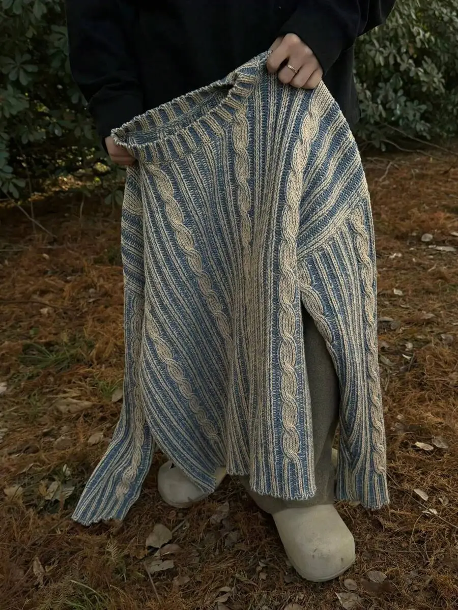 レトロ ラウンドネック プルオーバー ストリートウェア セーター