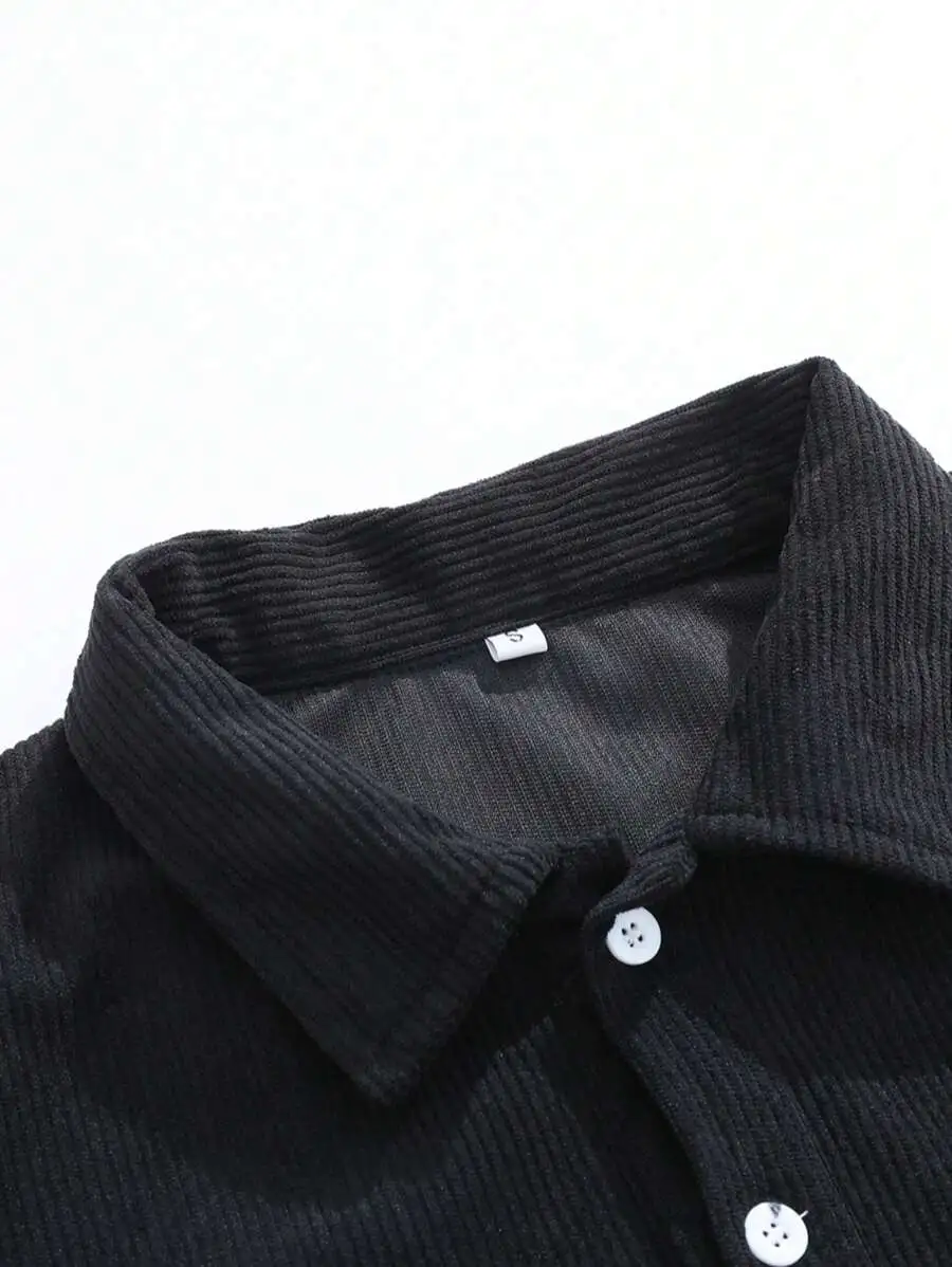 長袖 ポロシャツ カジュアル ルーズ フィット 無地 プルオーバー  トップス