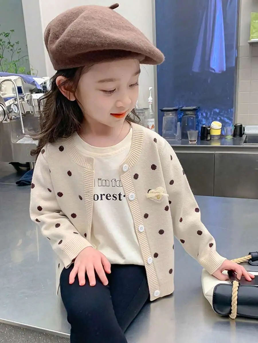 【90-150cm】女の子 長袖 カジュアル セーター  カーディガン
