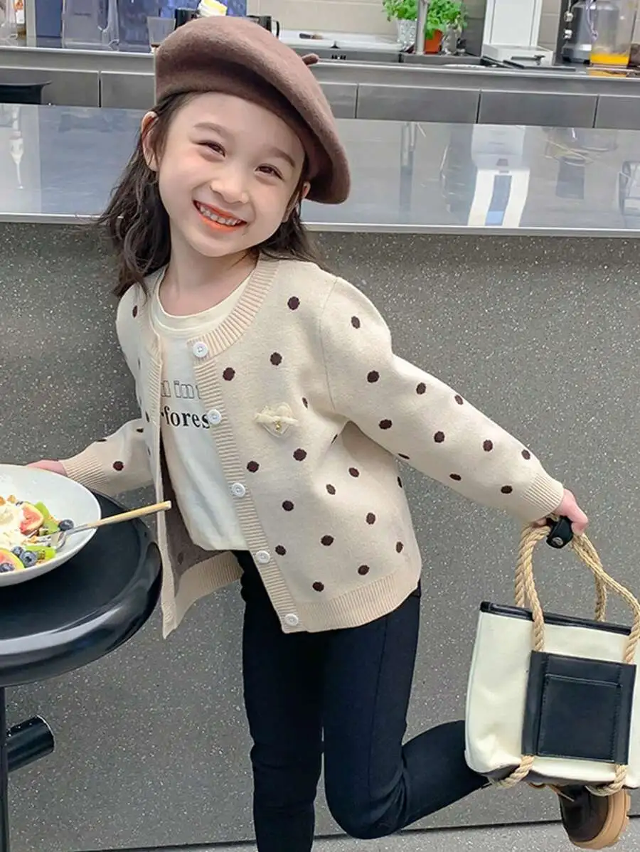 【90-150cm】女の子 長袖 カジュアル セーター  カーディガン