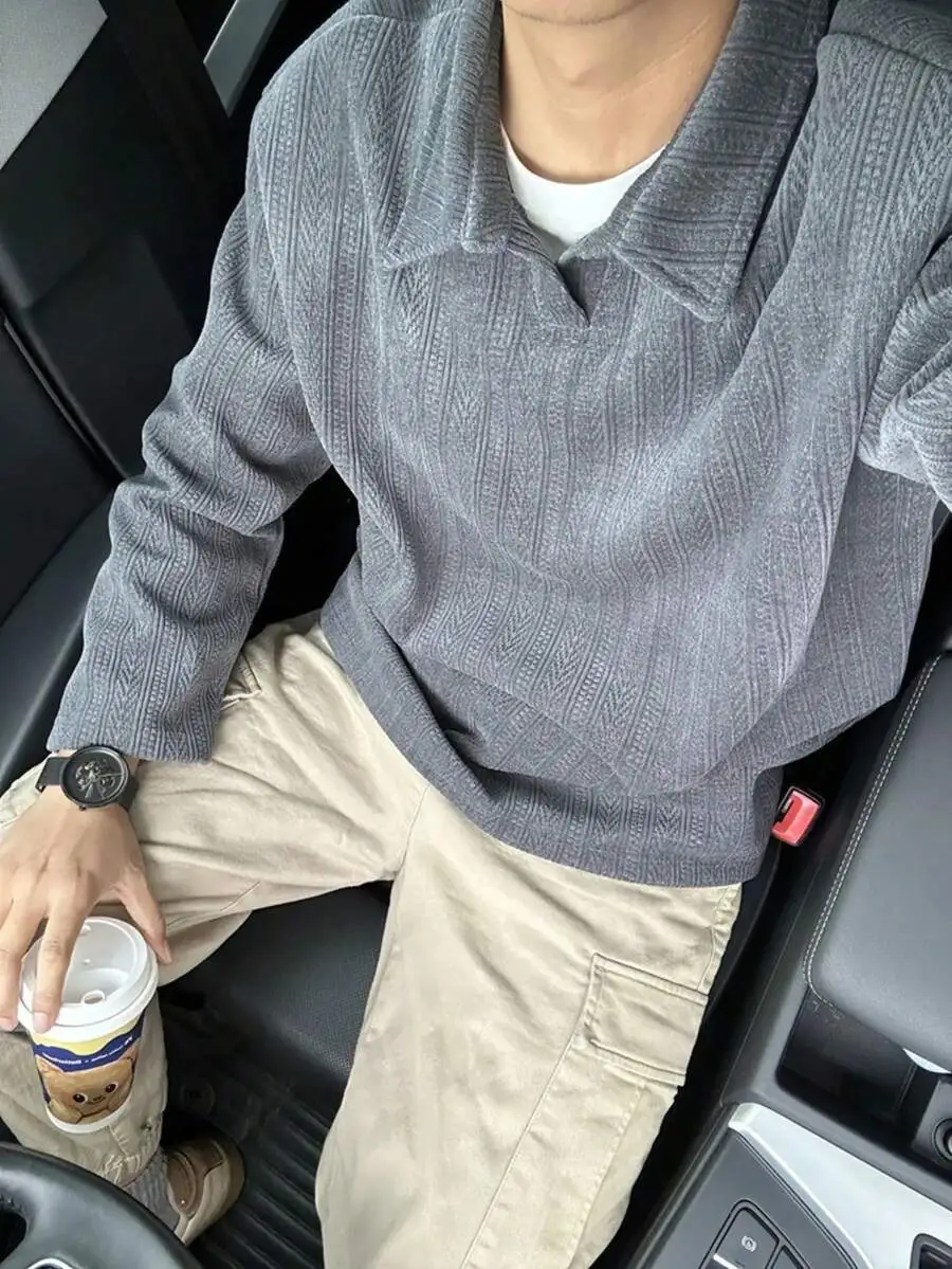 グレー 長袖 シンプル 着心地良い ディリー トップス