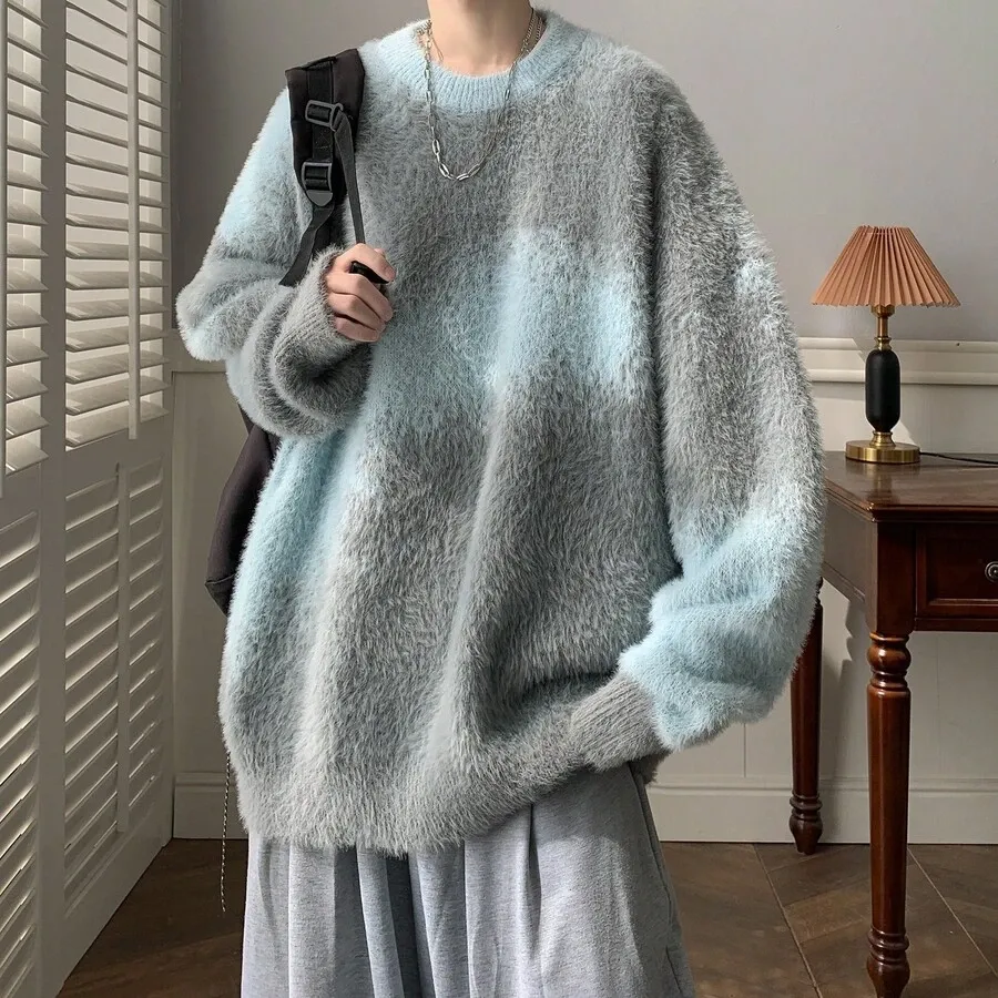 コントラスト プルオーバー ルーズ トレンディ セーター