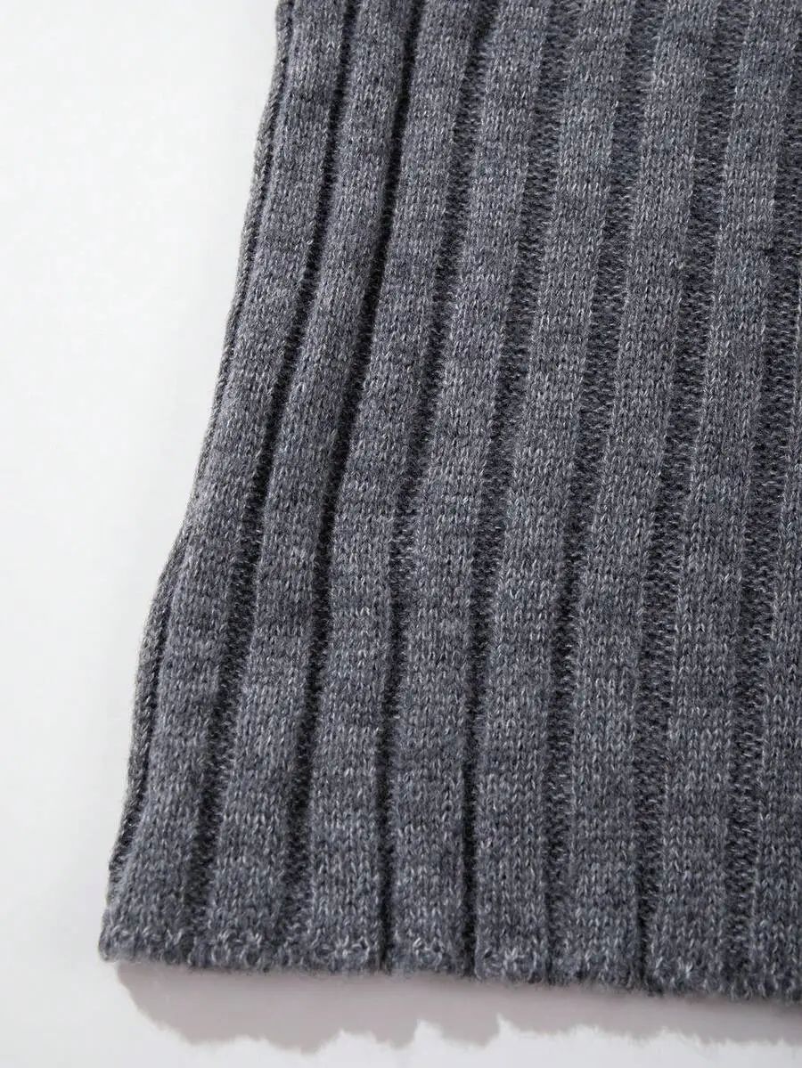 ストリート ドロップショルダー クルーネック 長袖 ニットプルオーバー セーター