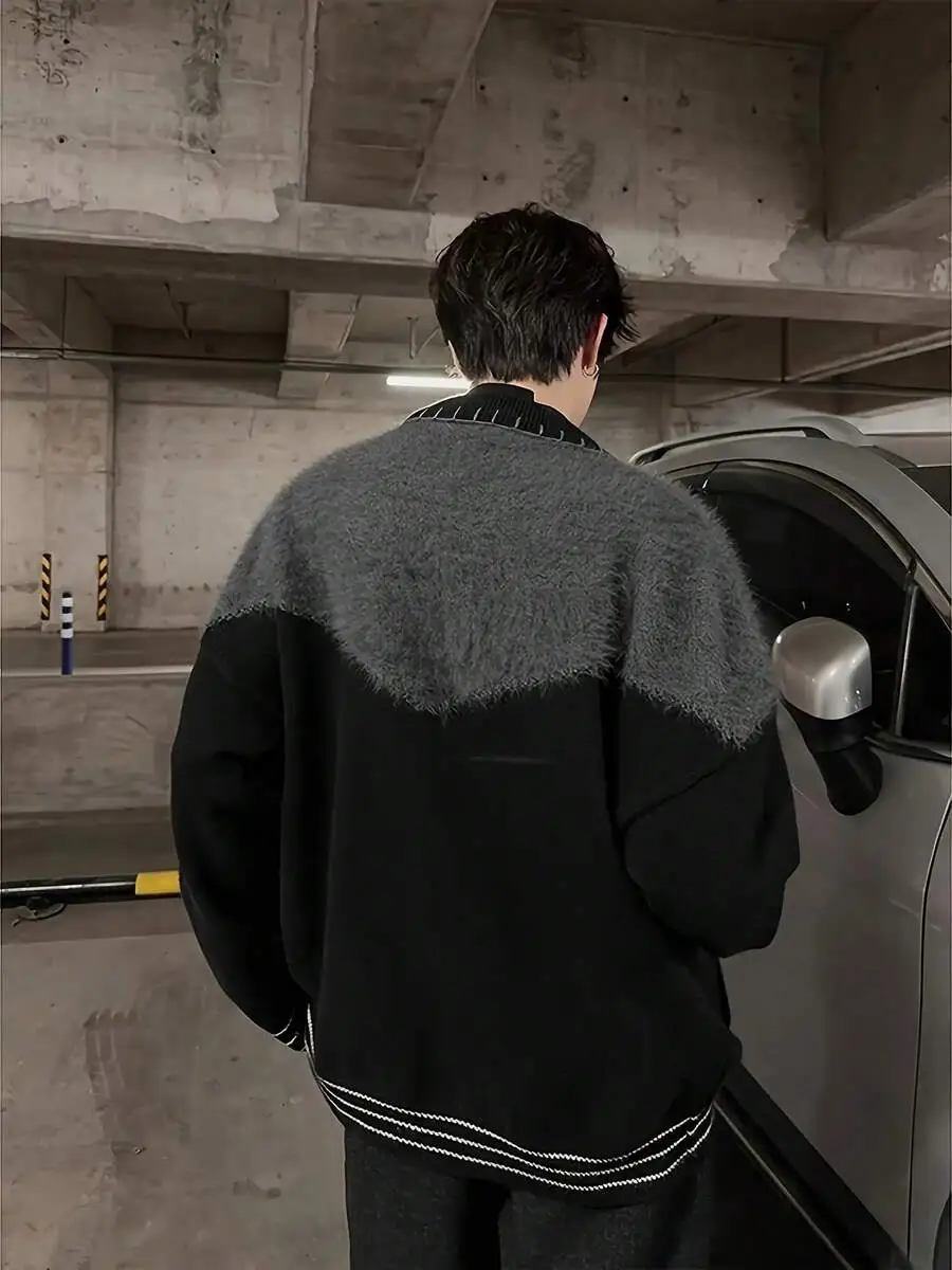 ニット レトロ ルーズフィット ハイネック カジュアル セーター