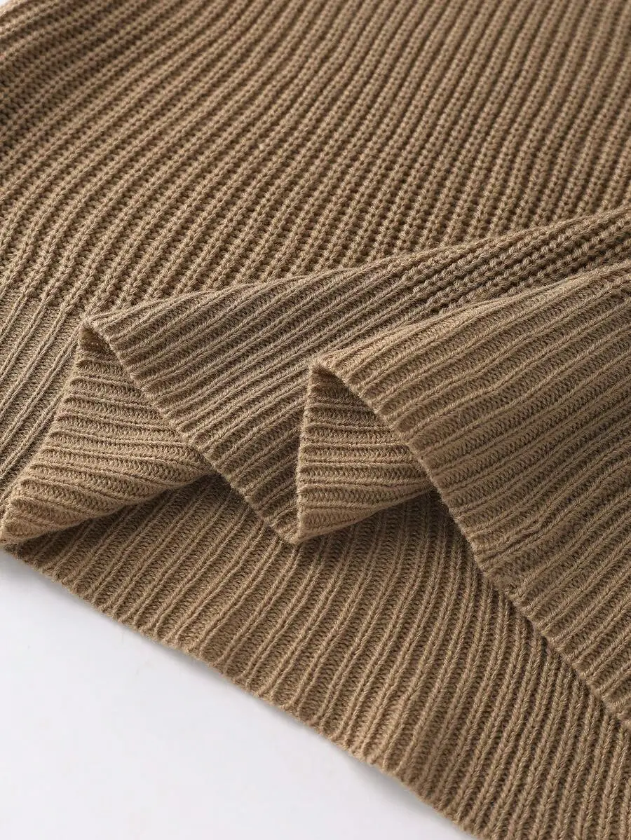 カジュアル ジップアップ ニット セーター