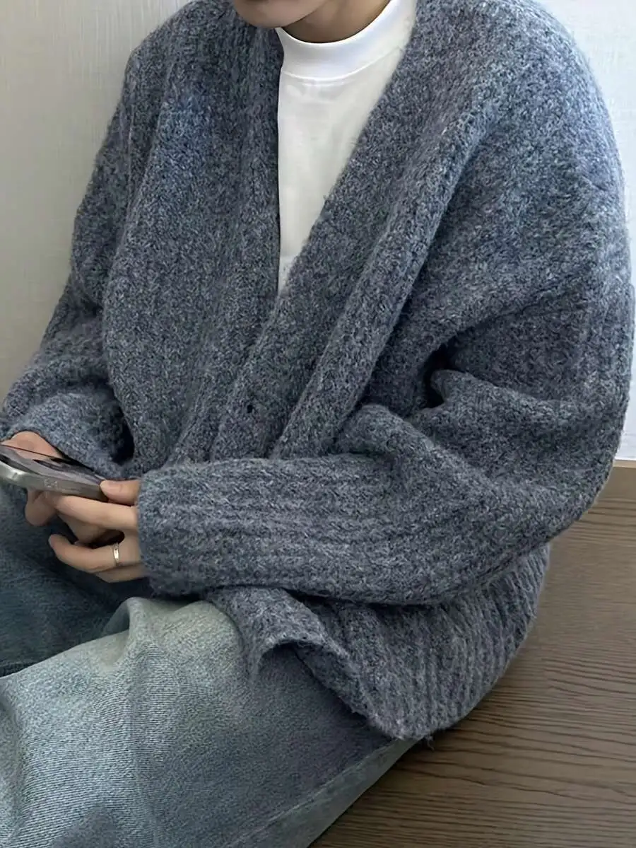 柔らかい ニット カーディガン セーター ゆったり カジュアル