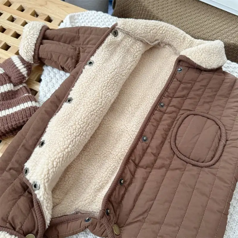 【66-100cm】暖かい 防寒 無地 ロンパース