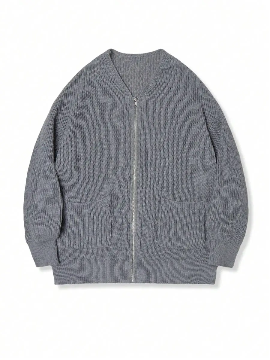 ルーズ カジュアル リラックス ドロップショルダー 無地 ニット カーディガン