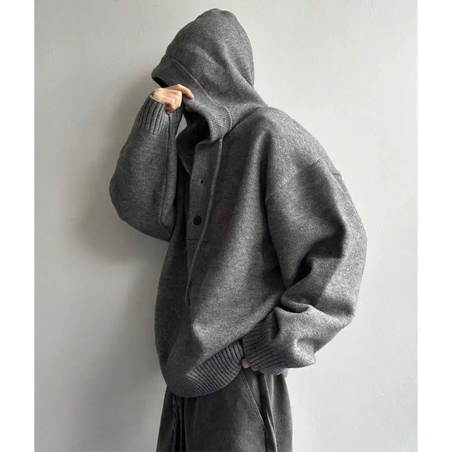 ゆったり カジュアル 暖かい 長袖 トップス 体型カバー ニット パーカー セーター