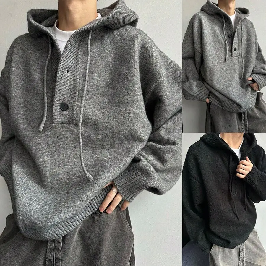 ゆったり カジュアル 暖かい 長袖 トップス 体型カバー ニット パーカー セーター