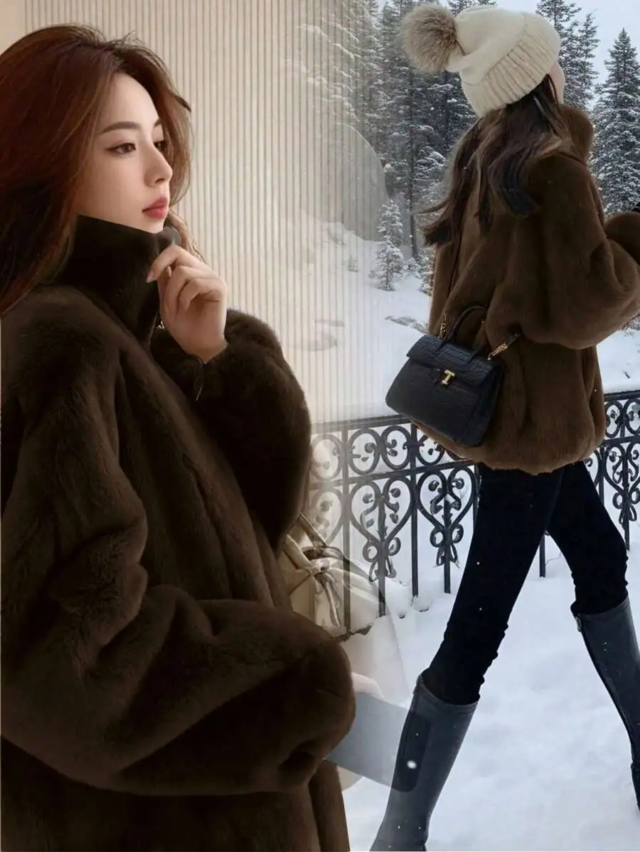 エレガント フェイクファー ジャケット 通勤 ショートファーコート