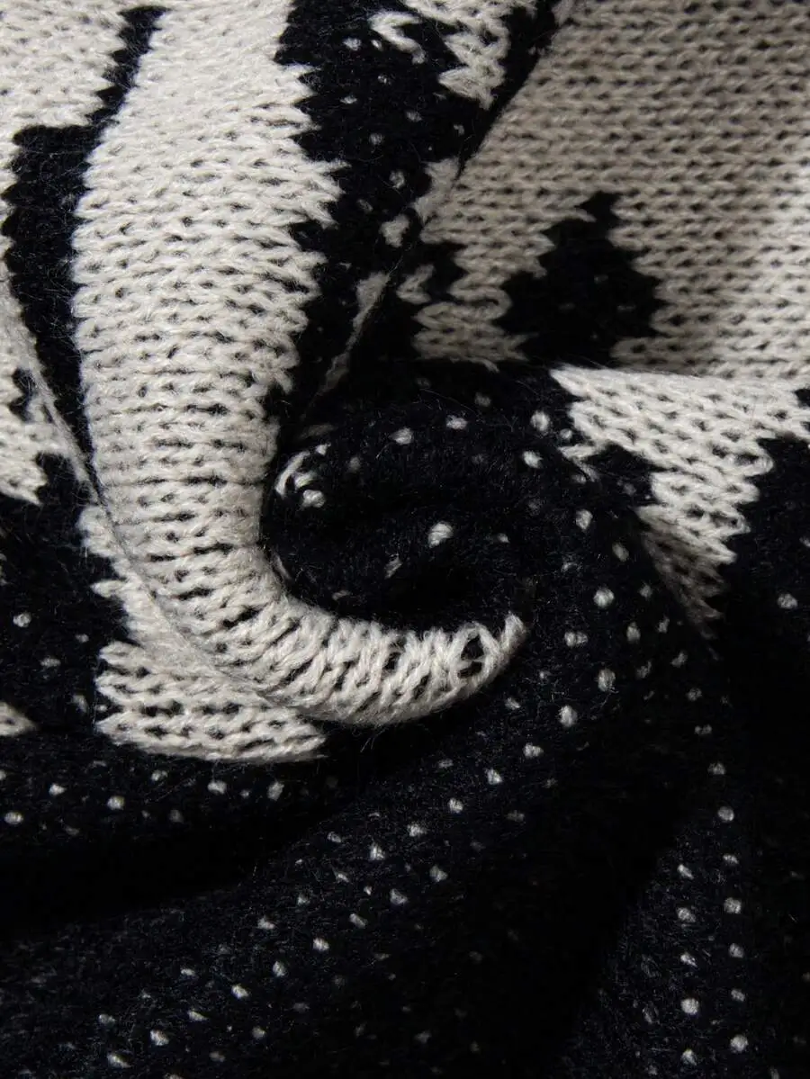 レトロ ルーズ ストリート パッチワーク セーター 長袖 トップス