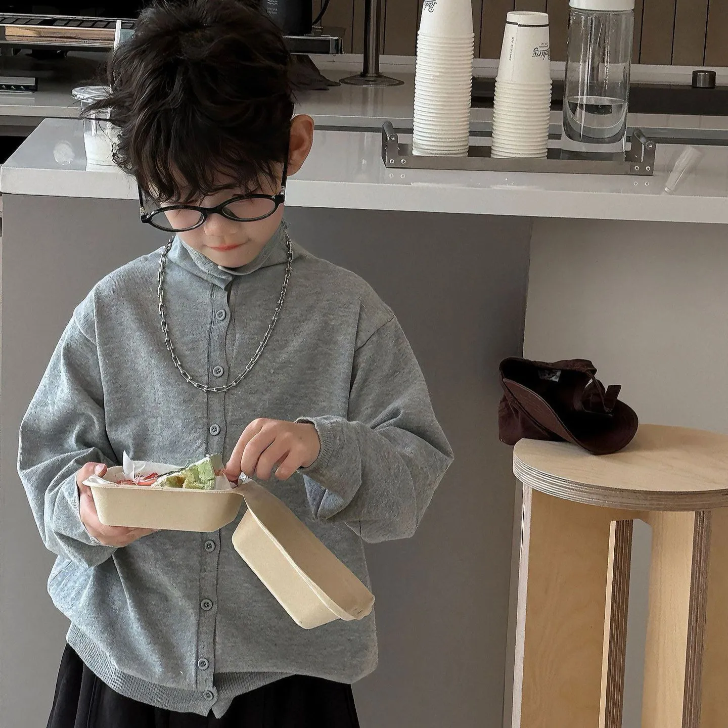 【90-160cm】着回し力抜群 カジュアル シンプル ニット トップス