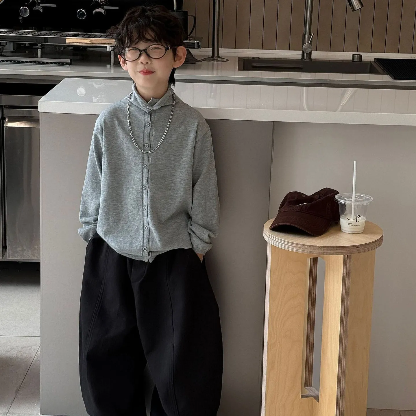 【90-160cm】着回し力抜群 カジュアル シンプル ニット トップス