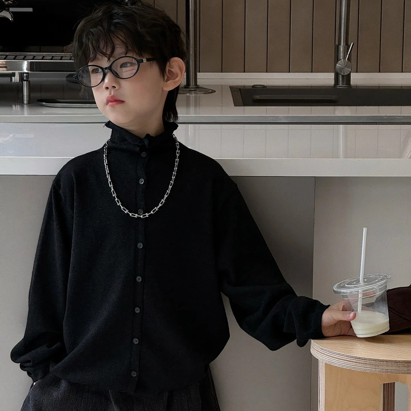 【90-160cm】着回し力抜群 カジュアル シンプル ニット トップス