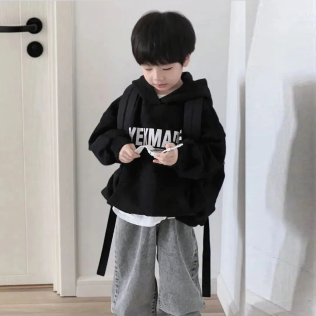 【90-160cm】大好評 カジュアル カッコイイ ルーズ フード付き パーカー