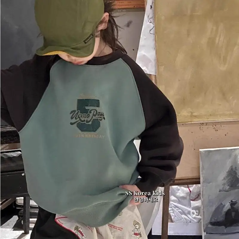 【80-140cm】今季大注目 カジュアル バイカラー 合わせやすい トレーナー