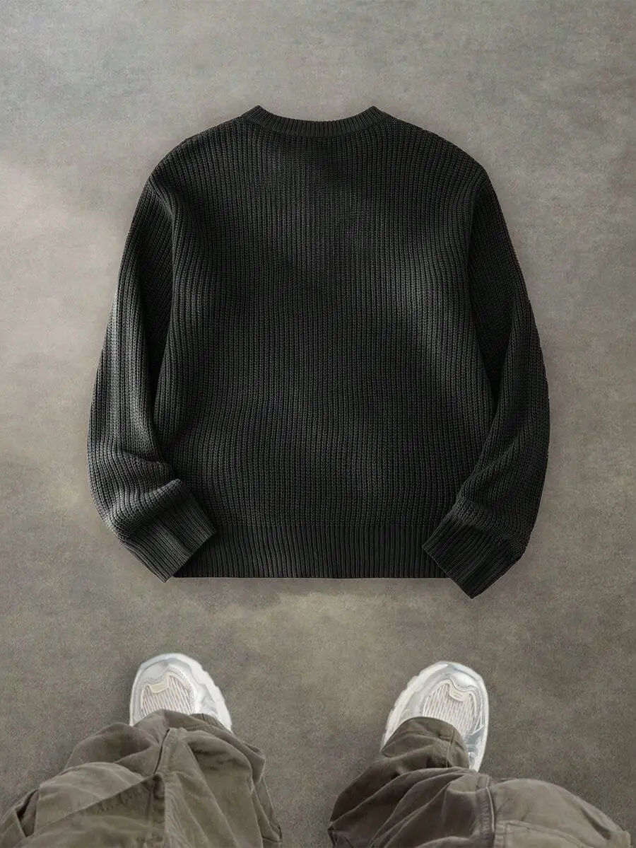 長袖 クルーネック セーター カジュアル デイリーウェア