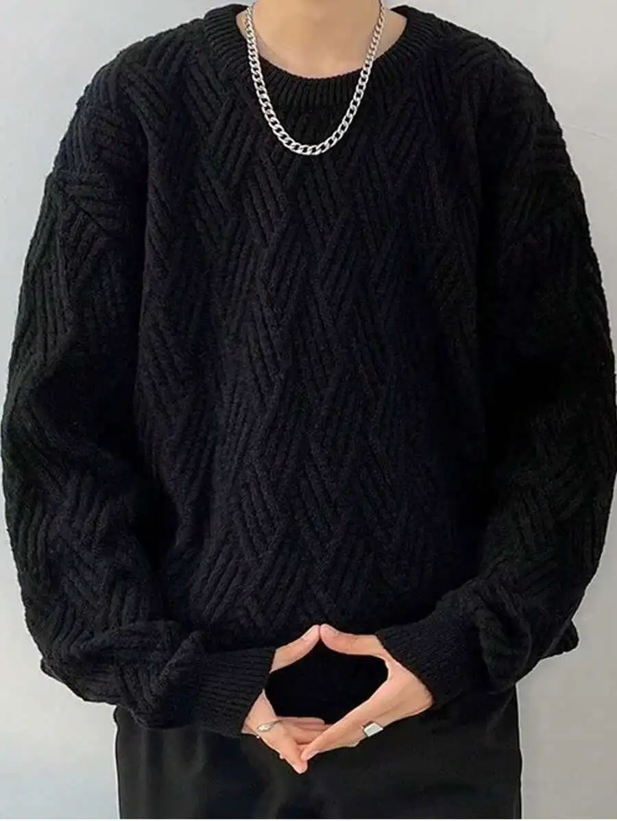 クルーネック セーター  ニットプルオーバー 長袖 トップス