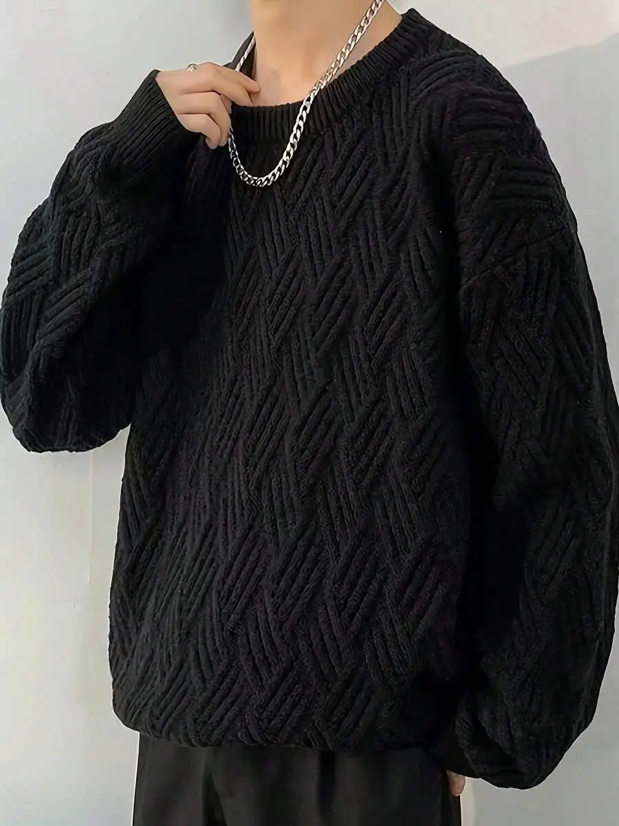 クルーネック セーター  ニットプルオーバー 長袖 トップス