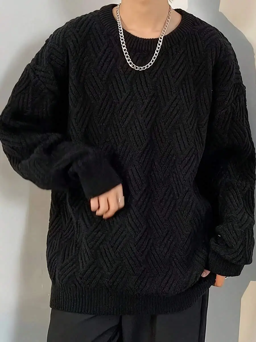 クルーネック セーター  ニットプルオーバー 長袖 トップス